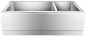 Double Bowl Stainless Steel Farm Sink with Recessed Band on Front Apron