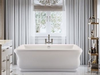 Rectangle Freestanding Tub with Curving Sides