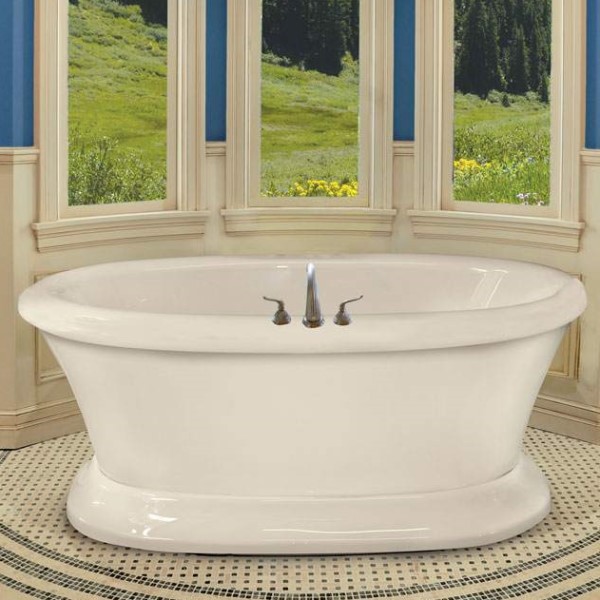 Oval Freestanding Tub with Pedestal Base