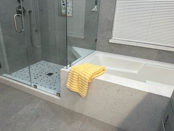 Quartz tub skit and Shower Curb, Tub Deck and Shower Seat