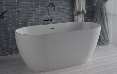 Anna Oval Freestanding Tub with a Thin, Flat Rim