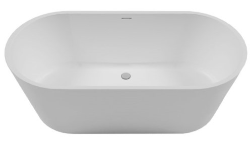 Evalina Top View | Slotted Overflow, Center Back Drain & Flat Rim