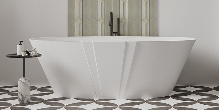 Oval Freestanding Solid Surface Tub with Front Design