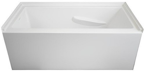 Alcove Tub with Armrests, Tile Flange and Modern Front Skirt